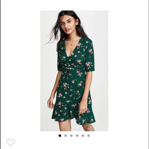 WAYF green floral dress